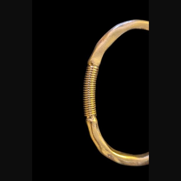 Artisan Textured Gold Tone Faith Spring Double Hook Clasp Size 6.5" Bracelet - Picture 7 of 10